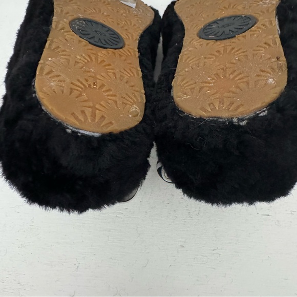 UGG Fluff Yeah Shearling Slingback Slide Slippers Black Size 10 - Picture 10 of 15